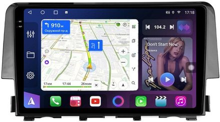 Магнитола для Honda Civic 10 2015-2021 - FarCar 3232M монитор 9.5" 2K QLED на Android 13, TS10, CarPlay, 4G SIM-слот
