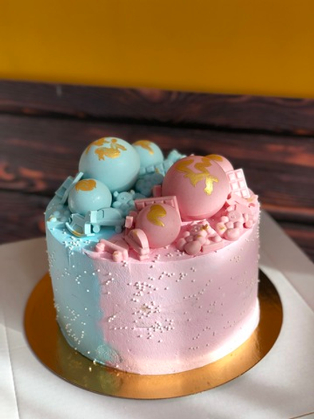 Торт на гендер пати кремовый, Gender party, gender reveal cake