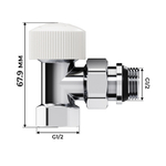 Набор термостатический угловой Royal Thermo Design 1/2quot;М30х1,5 (Хром)