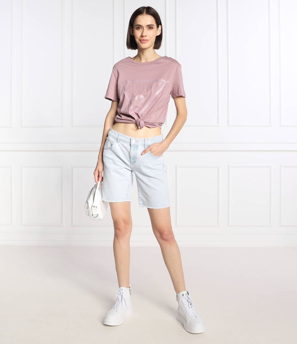 шорты boyfriend GUESS - голубой(W2YD55 D4QA0)