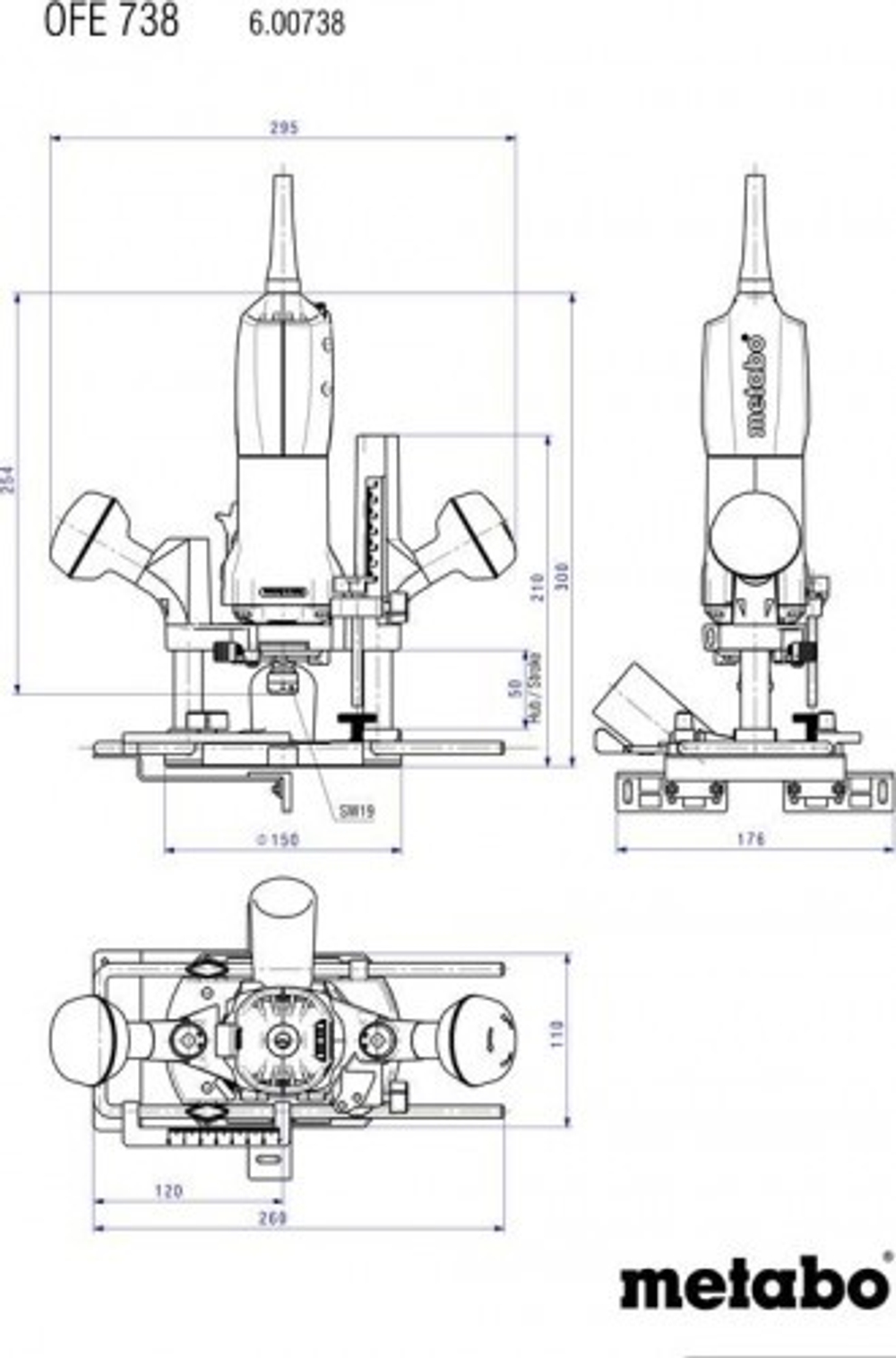 Фрезер сетевой METABO OFE 738 600738000