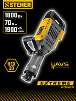 STEHER Бетонолом, 70 Дж, 1800 Вт, отбойный молоток HEX-30 (DH-70-1800)