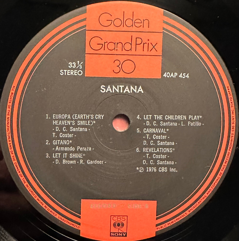 Santana - Golden Grand Prix 30 (Япония 1977г.) 2LP