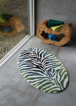 Коврик овальный 90х145 Abyss & Habidecor Кару 205 с зебровым узором