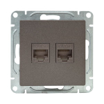 Механизм розетки RJ45 - 2шт, (cat5), мокко Эпика EKF