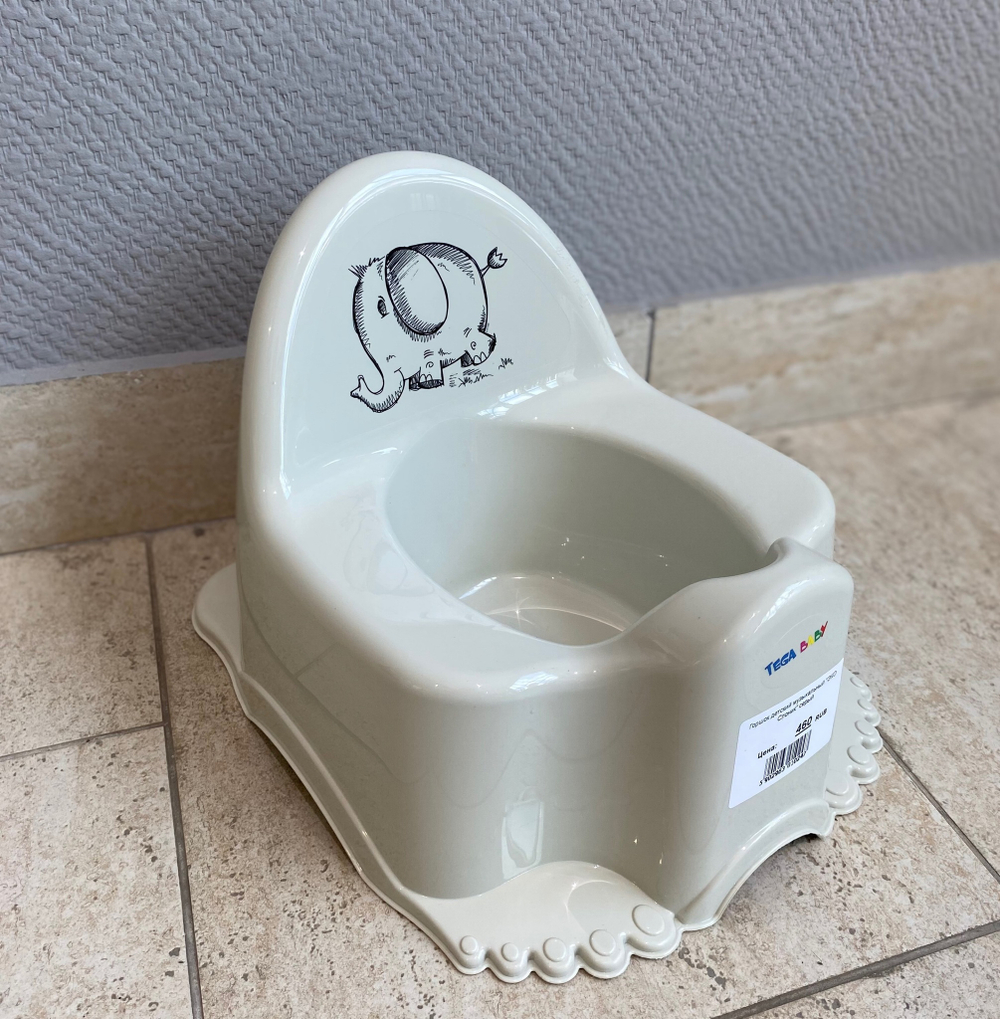 Горшок детский музыкальный "ЭКО Слоник" серый