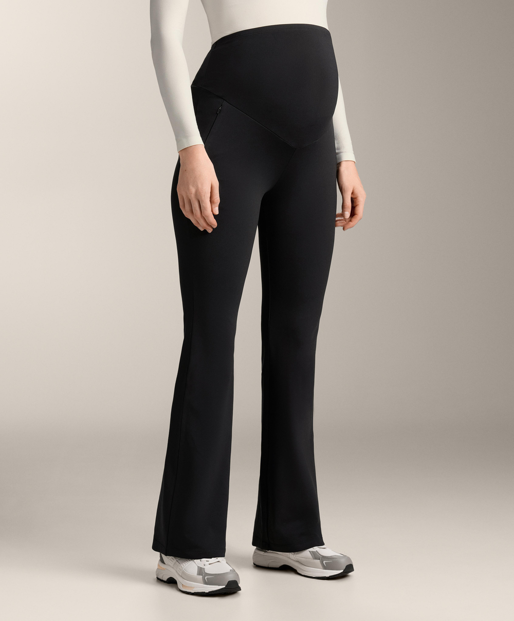 OYSHO Теплые расклешенные брюки для беременных, черный