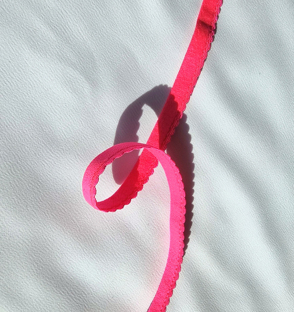 Ажурная резинка плотная розовый неон 11 мм