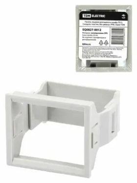 Панель лицевая для выреза в шкафу ПЛ-3, 3 модуля, пластик, без дверцы, IP40, серая TDM SQ0827-0012