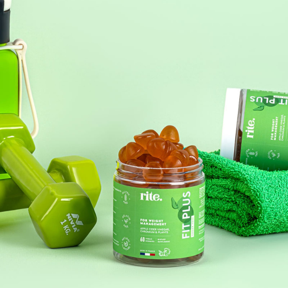 rite., Fit Plus, жевательные мармеладки, со вкусом яблока и груши, 60 веганских жевательных таблеток