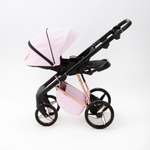Детская универсальная коляска Adamex Quantum SuperStar Q-STAR136 (2в1) Розовый зефир экокожа, роз. золото