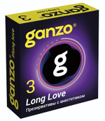 Презервативы с анестетиком для продления удовольствия Ganzo Long Love - 3 шт.