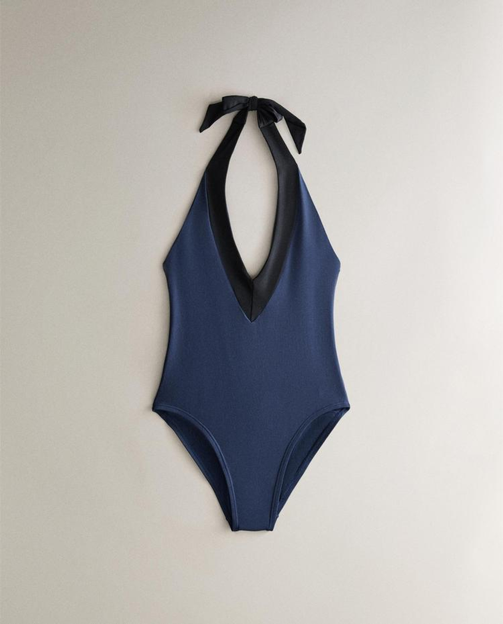 ZARA HOME КУПАЛЬНИК С ЗАВЯЗКАМИ НА ШЕЕ, СИНИЙ