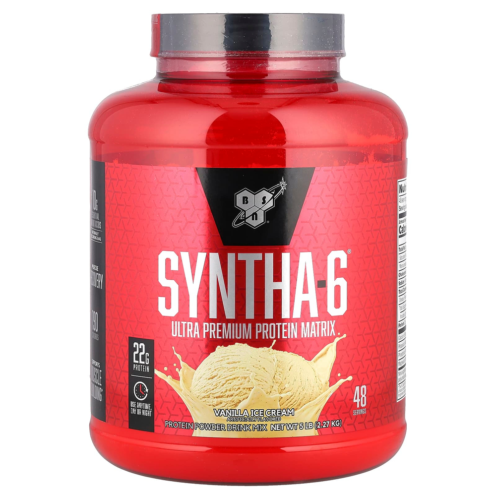 BSN, Syntha-6, протеиновая матрица премиального качества, со вкусом ванильного мороженого, 2,27 кг (5 фунтов)