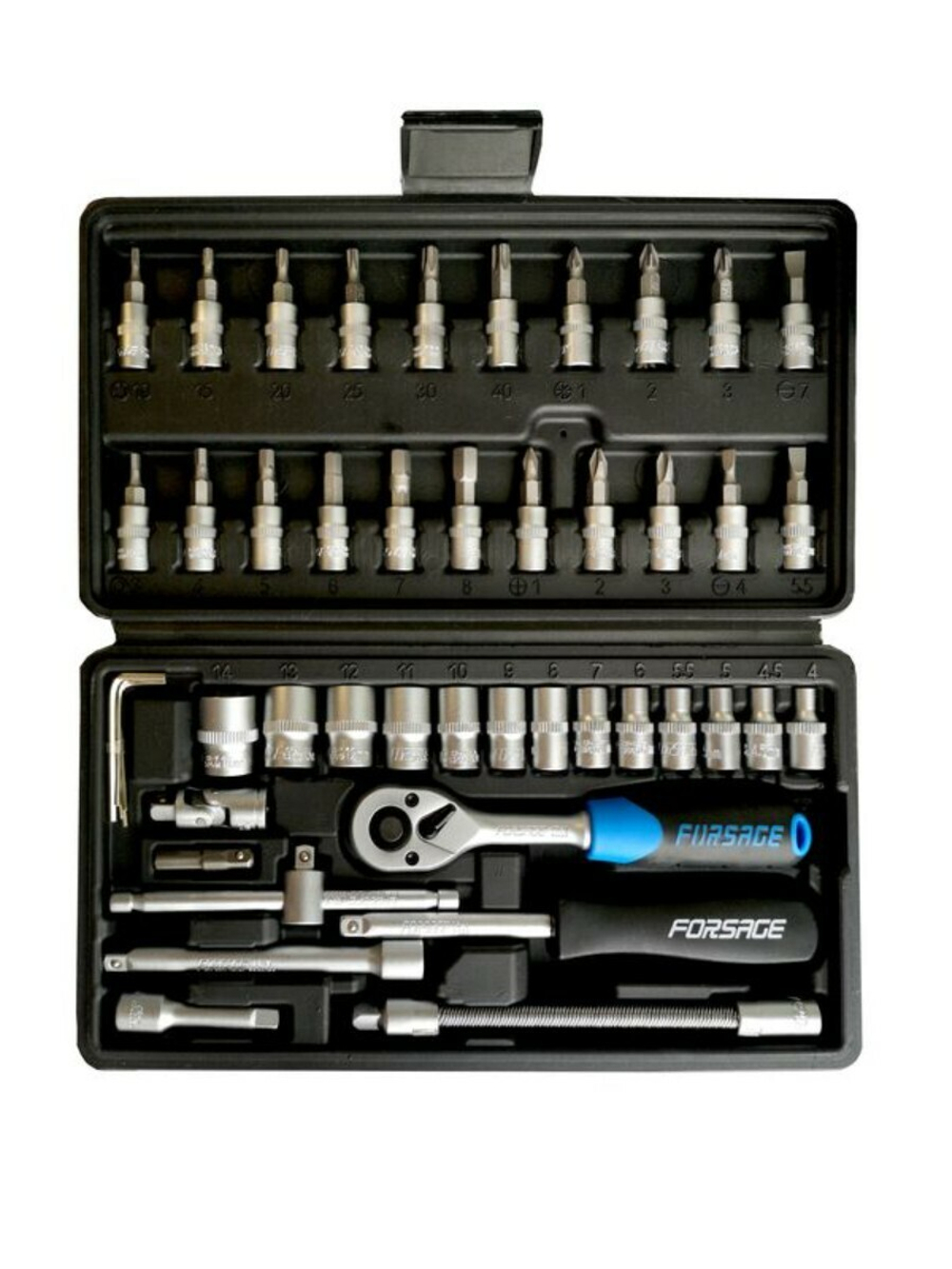Набор инструмента 46пр. 1/4''(6-гран.)(4-14мм) Forsage F-2462-5