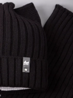 Шапка для девочки осенняя c ушками и снуд