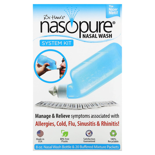 Nasopure, система для промывания носа, набор с системой, 1 шт.