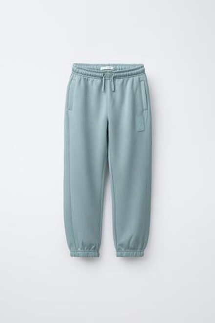 ZARA СПОРТИВНЫЕ БРЮКИ-ДЖОГГЕРЫ, СЕРО-СИНИЙ