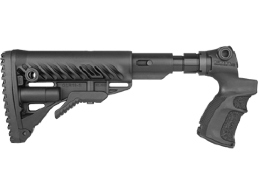 Телескопический приклад GLR-16 с амортизатором AGM 500 FK SB на Mossberg 500/590, Maverick 88, черный, FAB-Defense, Fab Defense