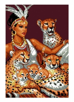 Девушка с гепардами