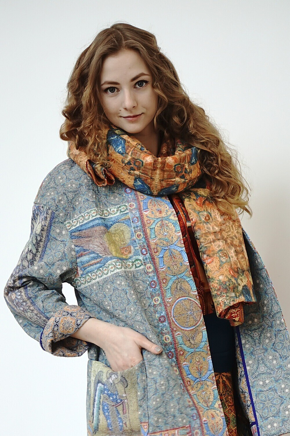 Полупальто "Равенна", по мотивам из базилики Святого Виталия Миланского (San Vitale) в Равенне