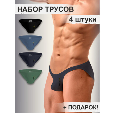 Набор мужских трусов слипов 4в1+ПОДАРОК ADANNU AN314-02