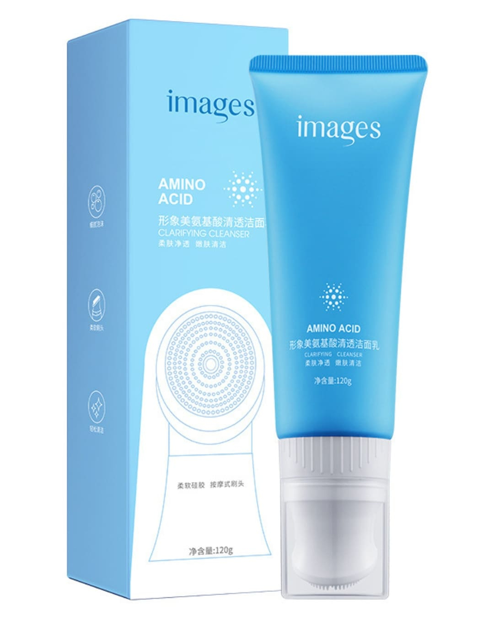 Гель для умывания с аминокислотами и массажной щёточкой, 120г