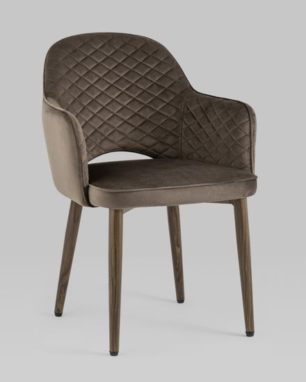 Стул Венера диамант NEW, велюр коричневый (ножки дерево) NP (набор 2шт)