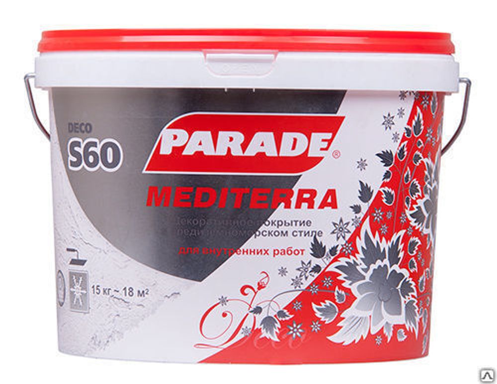 Декор.штукатурка с эф.старины PARADE S 60  белый 15кг