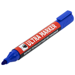 Маркер перманентный ULTRA MARKER синий 3 5 мм с клипом BRAUBERG (24 штуки в упаковке)