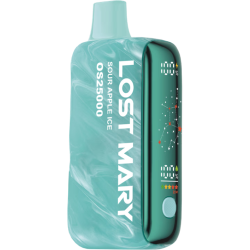 Одноразовая электронная сигарета Lost Mary OS - Кислое Яблоко Лед (25000 затяжек)