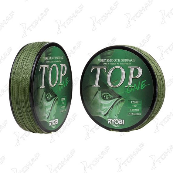 Шнур TOP PE4X-120M 7,0/d-0.437mm Dark green Ryobi