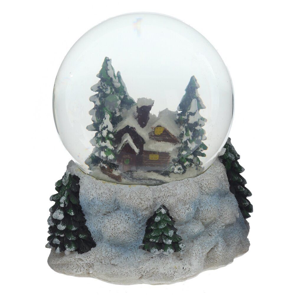 GAEM Фигурка декор в стекл шаре "Домик" (муз с ключ), D 10 см, L12 W12 H14,5 см, 2в.