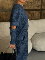 Костюм « Варенка» с лонгсливом синий