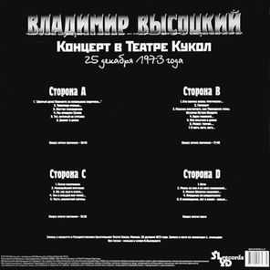 Владимир Высоцкий / Концерт В Театре Кукол (2LP)