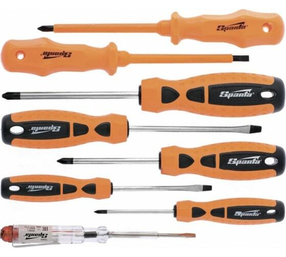 НАБОР ОТВЕРТОК SPARTA ДВУХКОМПОНЕНТНЫЕ РУКОЯТКИ 8ШТ 135435