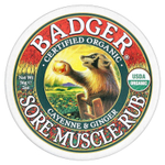 Badger, мазь от боли в мышцах, органический состав, с кайенским перцем и имбирем, 56 г (2 унции)