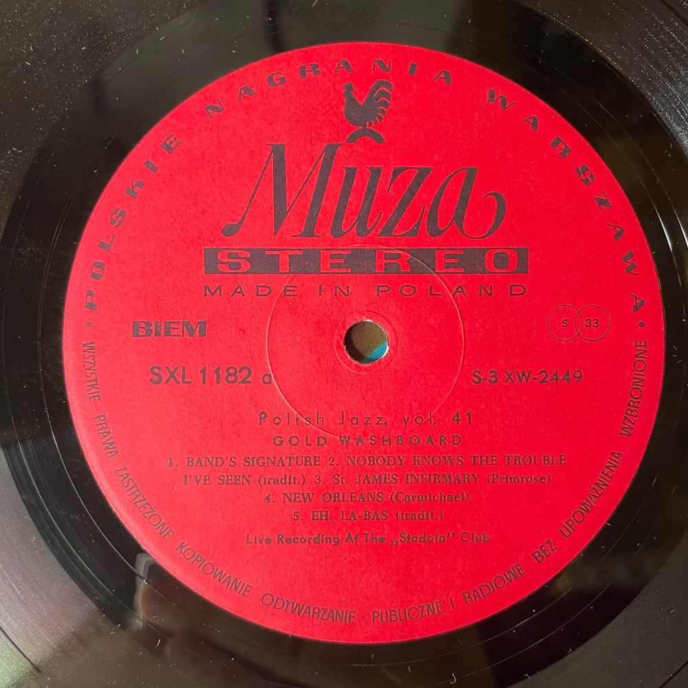 Винтажная виниловая пластинка LP Gold Washboard Live At The Stodola Club (Польша 1974)
