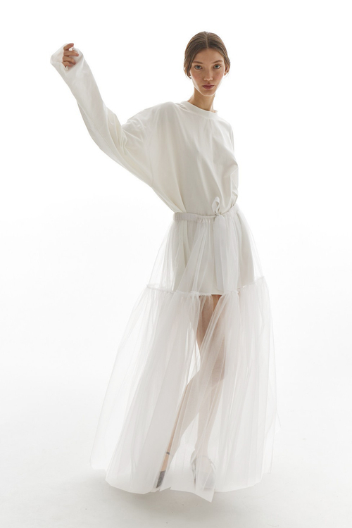 Платье-корсет мини из костюмной ткани, черный