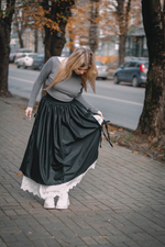 Шерстяная Юбка с Нижней Юбкой из Хлопка