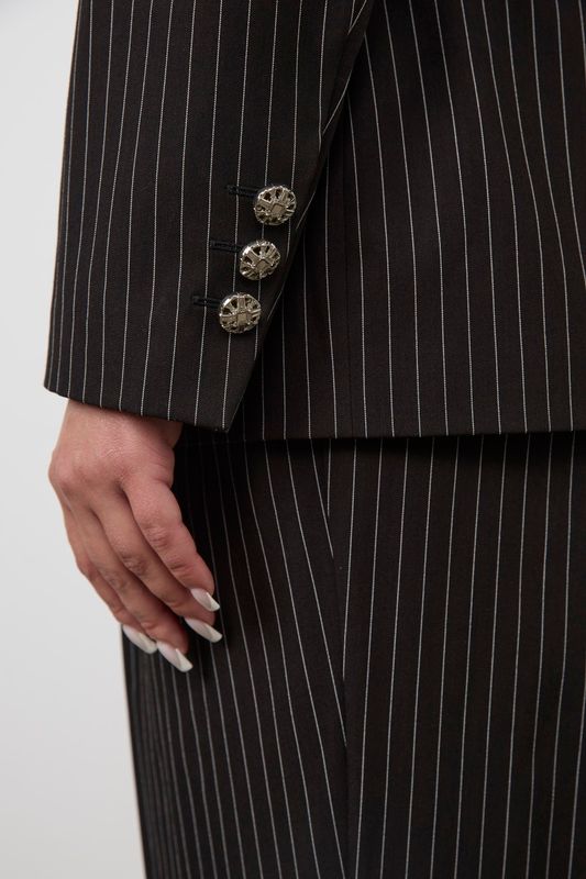 Жакет в полоску, черный