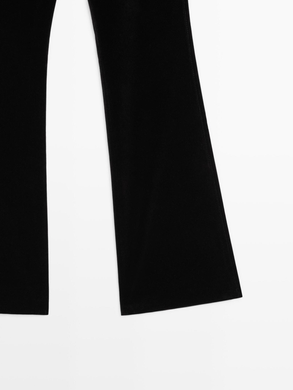 Massimo Dutti Расклешенные бархатные брюки, черный