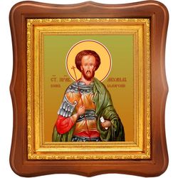 Михаил Болгарский праведный воин. Икона на холсте.