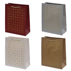 GAEM Пакет подарочный M (бумага 210г/м2, блок 12шт), L26 W12 H32 см, 4в.