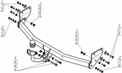 Фаркоп Motodor Hyundai Solaris 2 2017-2022 , Kia Rio 2017-2020, Solaris HS 2024- (оцинкованный шар)(паспорт и сертификат в комплекте)(без электрики) 90907-A