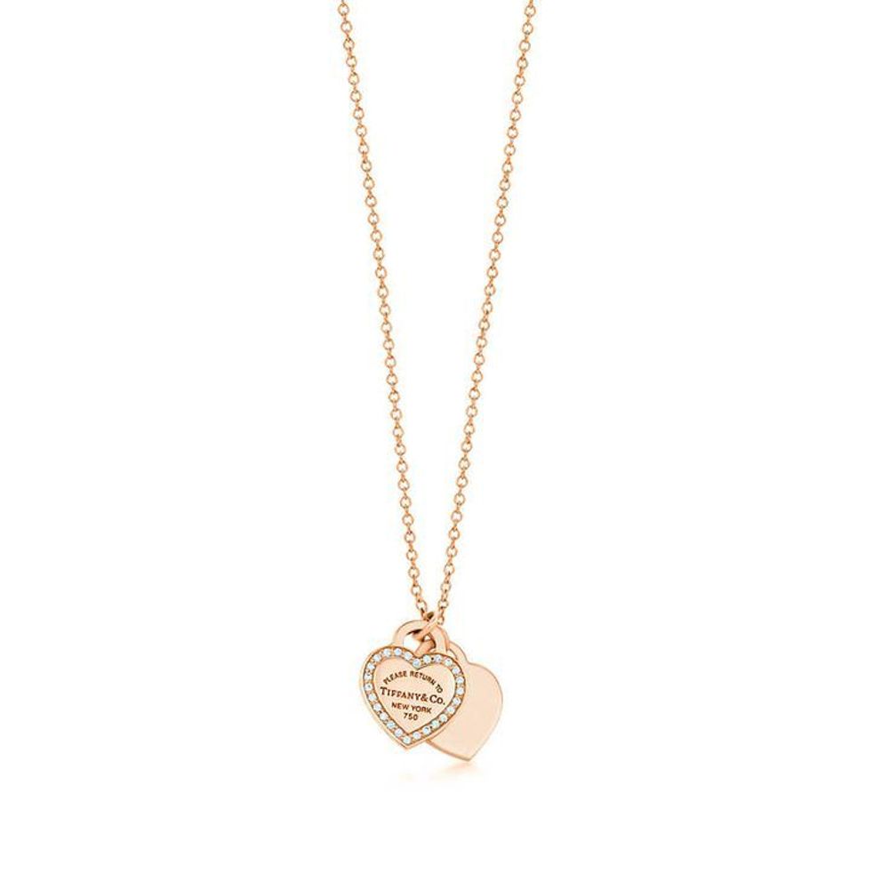 Подвеска из жёлтого золота 18k с бриллиантами, Tiffany 💎Hard Wear Double link