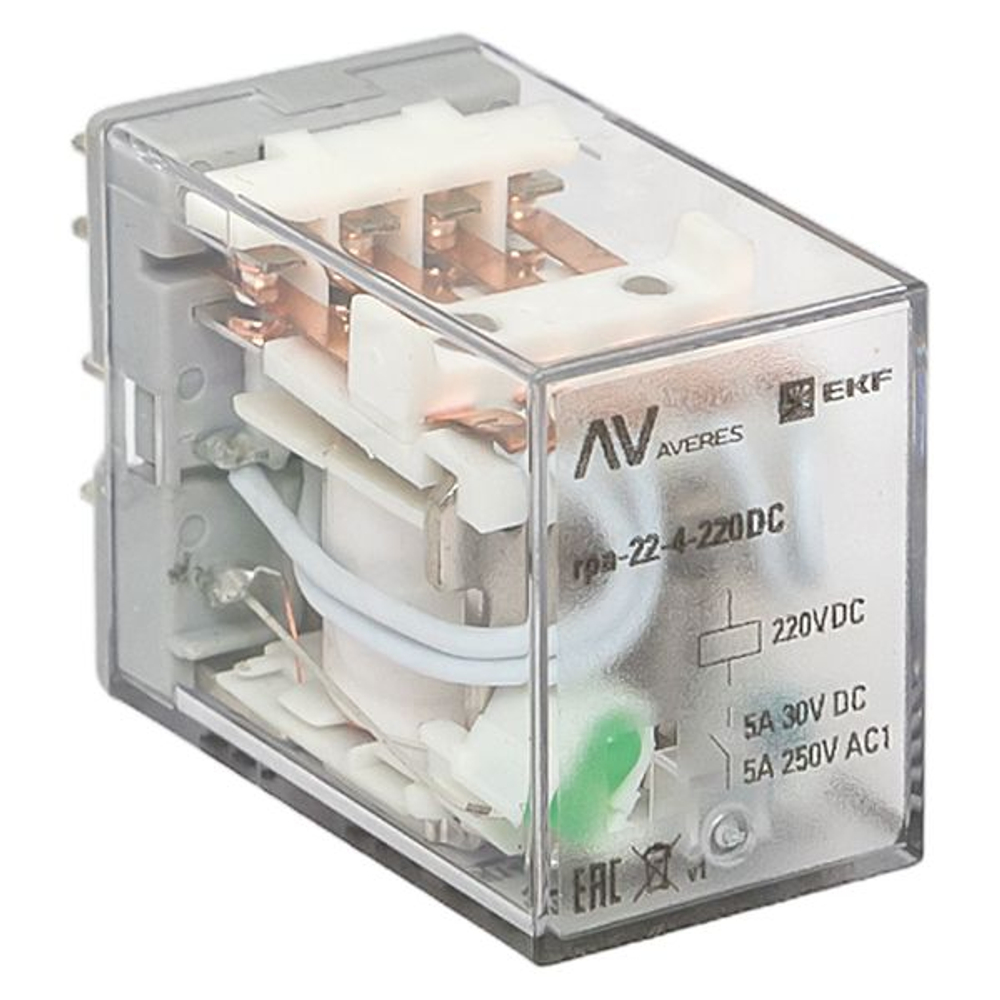 Реле промежуточное RPA 22/4 5A 220В DC EKF AVERES (20.00 шт.)