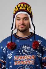 Шапка-ушанка трикотажная вязаная, 55-58