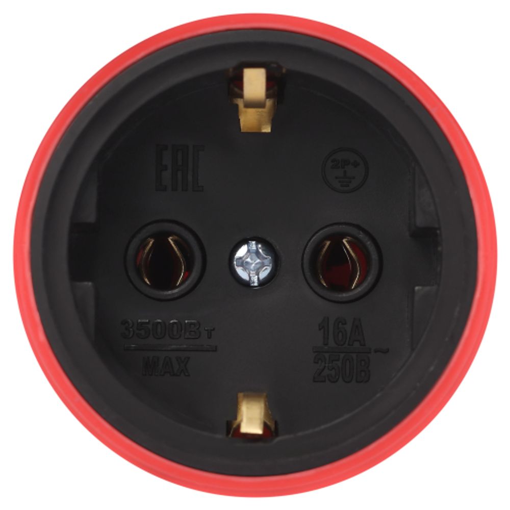 Розетка ЭРА RX11-R-IP44 каучуковая c заземлением 16А IP44 прямая красная