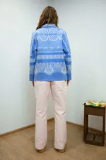 Куртка Soeurs Украшенная Светло-Голубыми Цветами / Light Blue Flowers Jacket синяя